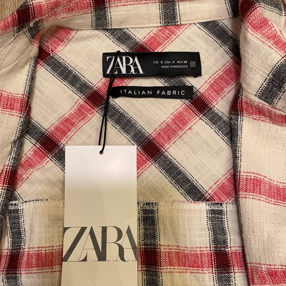Zara Plaid Overshirt Size S - Picture 3 of 5